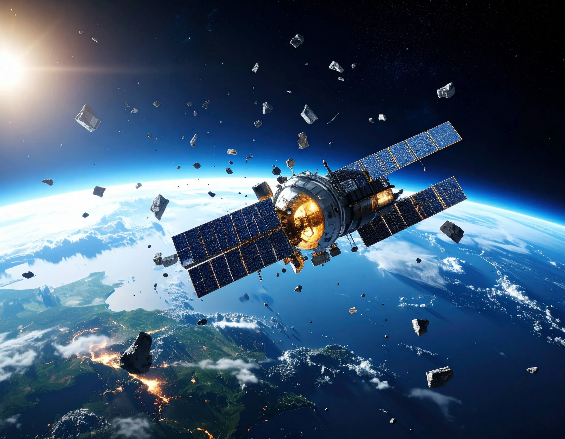 Imagen espacial con basura