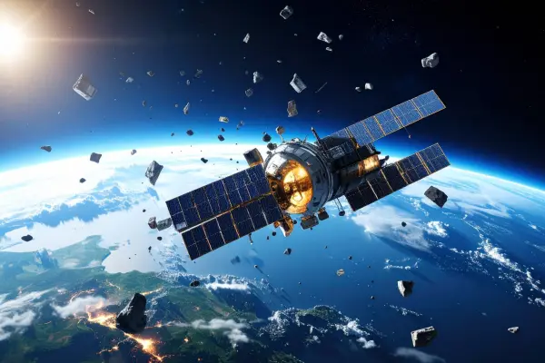 Imagen espacial con basura Imagen espacial con basura