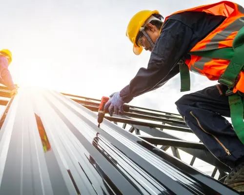 Constructiemedewerker aan het werk