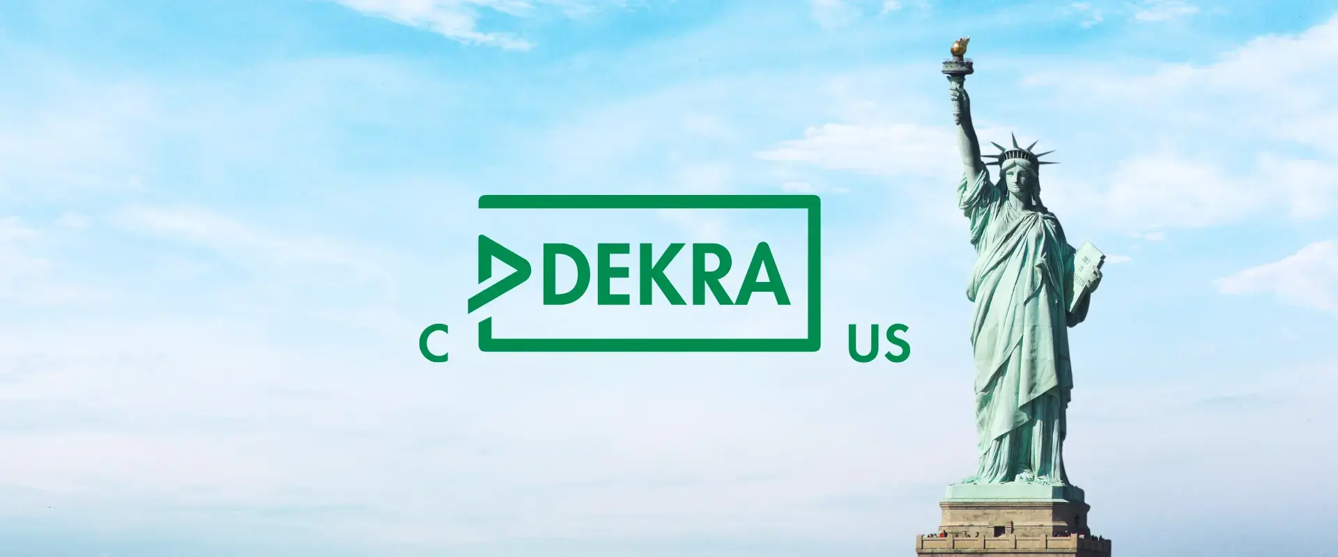 Statue of Liberty next to cDEKRAus logo