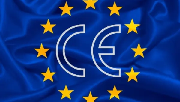 CE marking on european flag