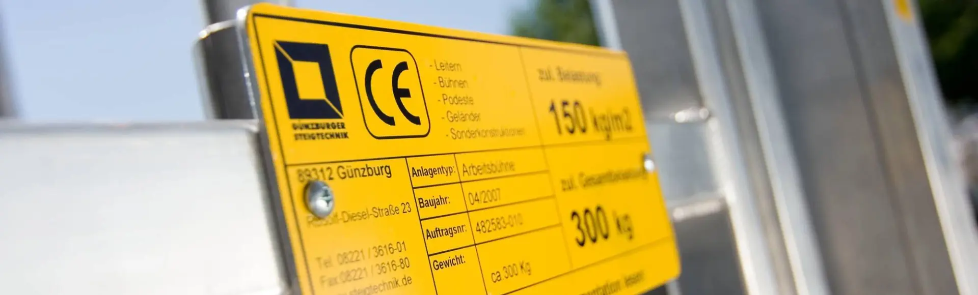 CE marking yellow label