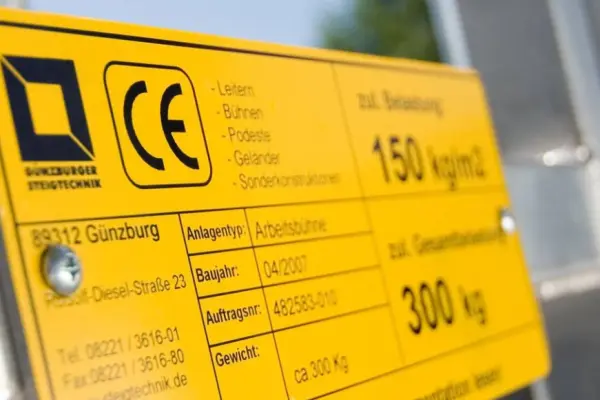 CE marking yellow label