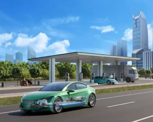 Electrical charging station next to the highway