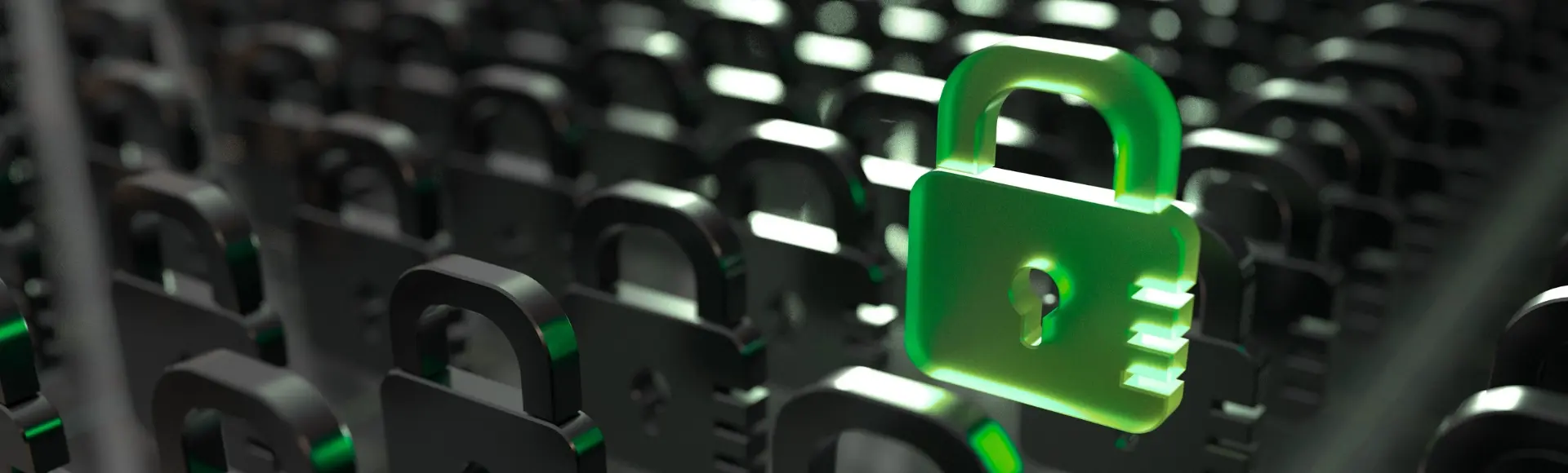 Digital locks with 1 lock in green Digital locks with 1 lock in green