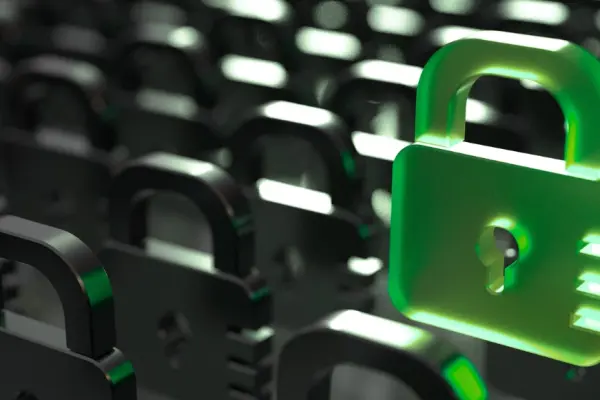 Digital locks with 1 lock in green