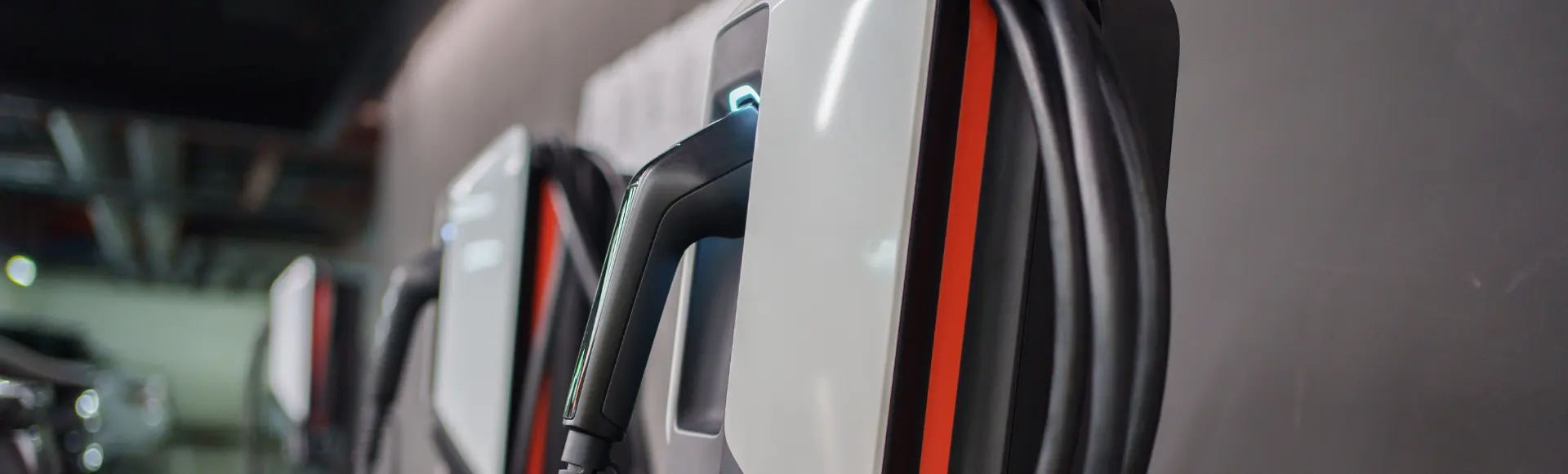 Charging stations close up for IEC 62955 testing