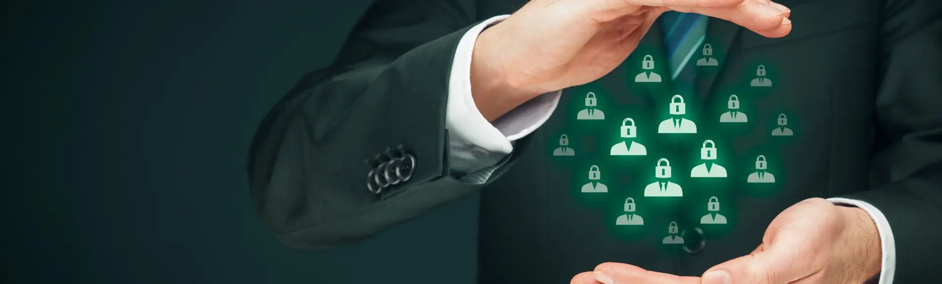 Man met groen persoonsbescherming