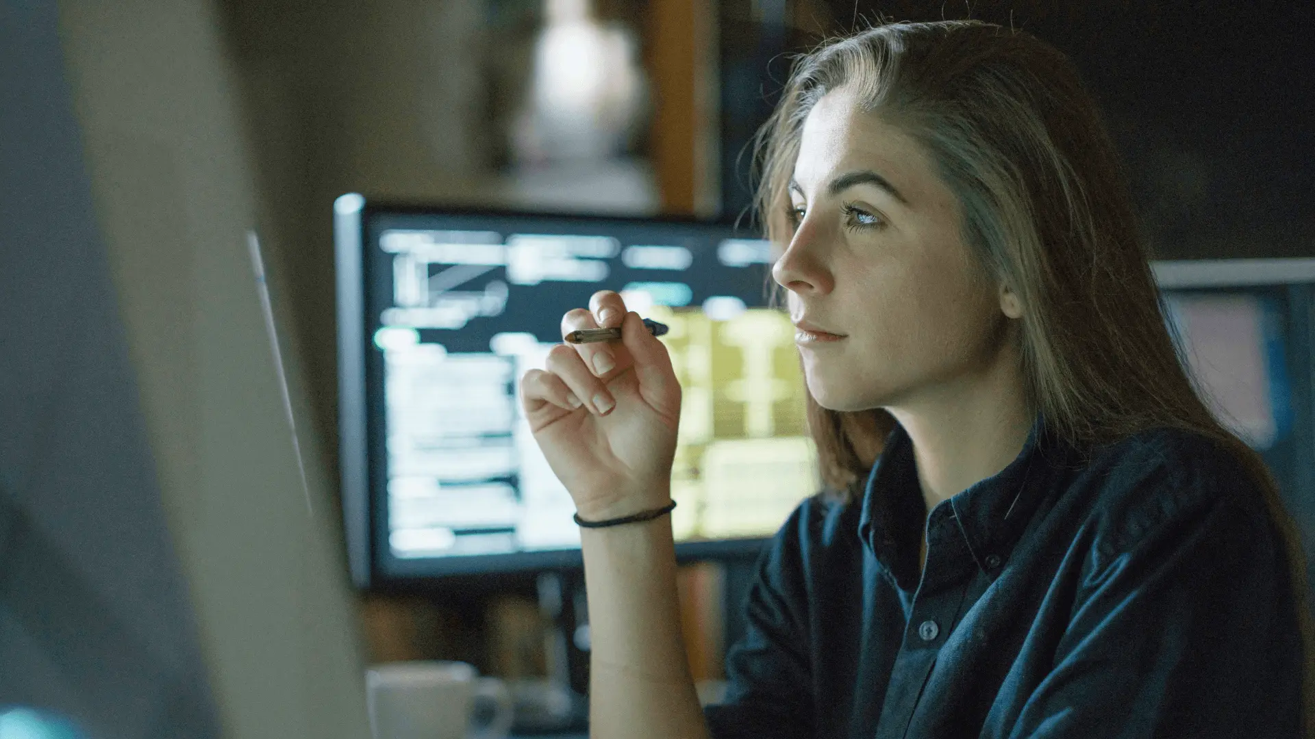 Kom in contact over NIS2 richtlijn en andere cybersecurity audits IT medewerker bekijkt scherm