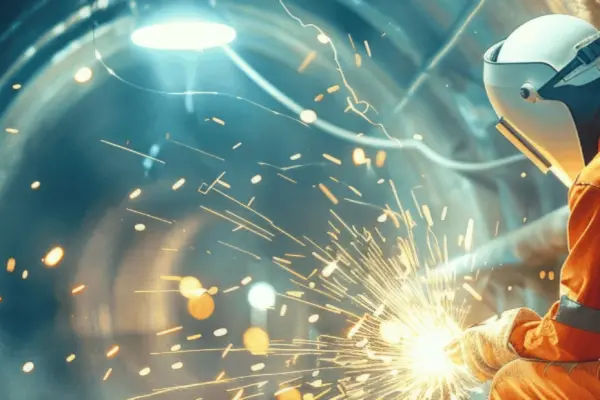 DEKRA employee welding in a tunnel