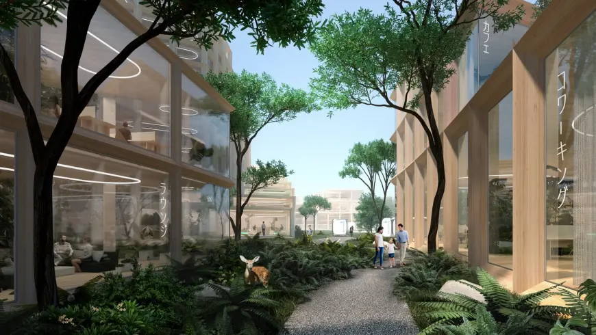 Pedestrian areas with lots of greenery