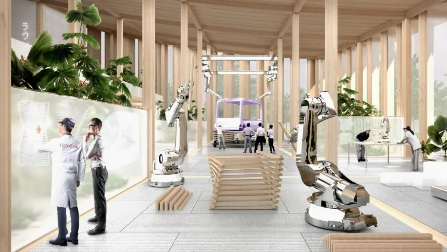 The houses are to be built in a mix of traditional Japanese timber construction and assisting robots. 