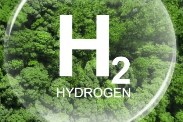 green natur background with H2 symbol in the middle