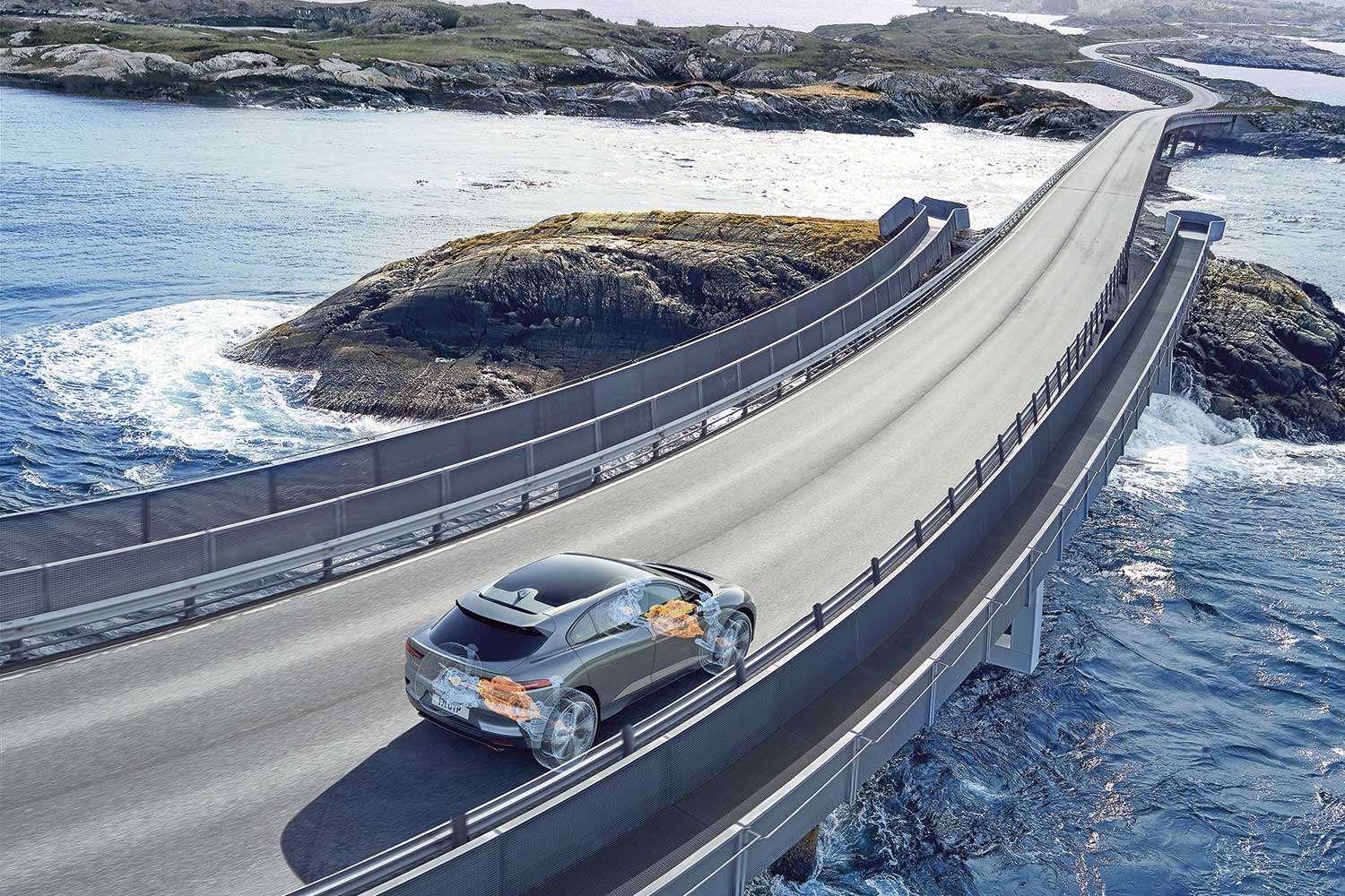 Jaguar I Pace: Two electric motors provide 200 HP apiece 