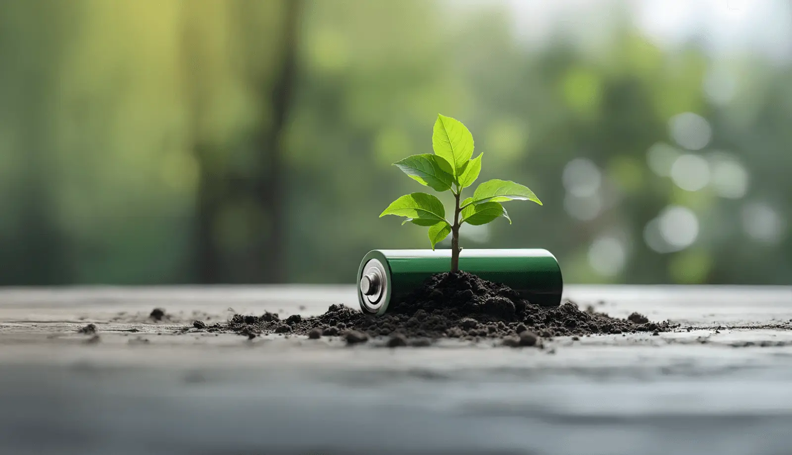 green batter behind a green growing leaf