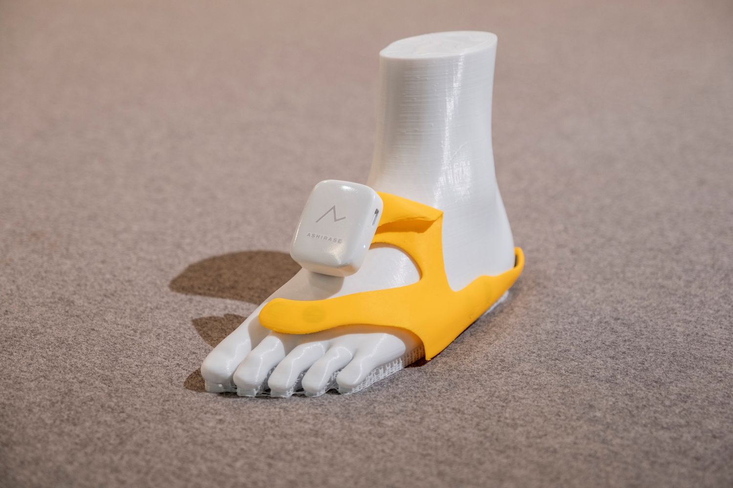 Ashirase is a navigation system inside a shoe, designed to help visually impaired people.