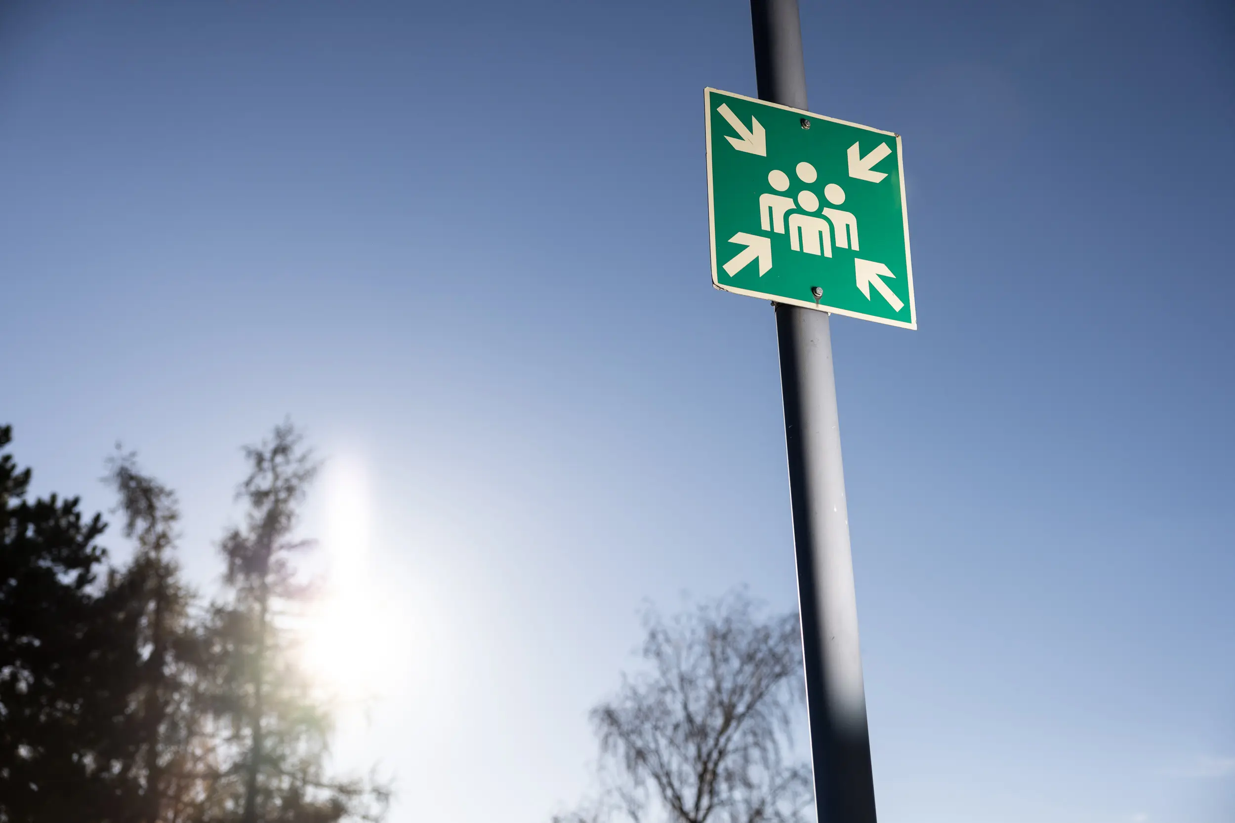 Sammelpunkt-Hinweisschild
