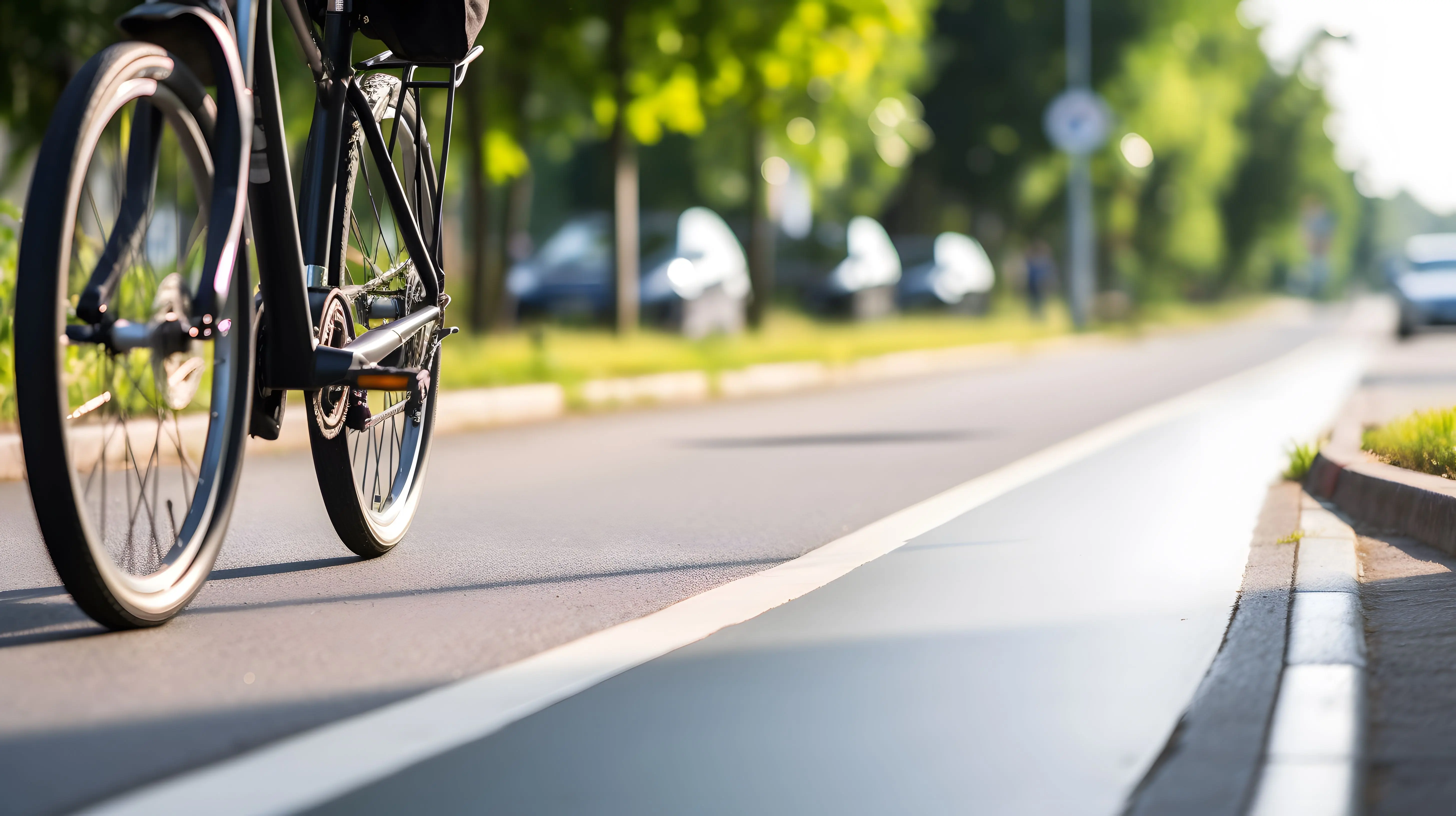 A man riding an E-Scooter and a women with her kid on an electrical cargo bike