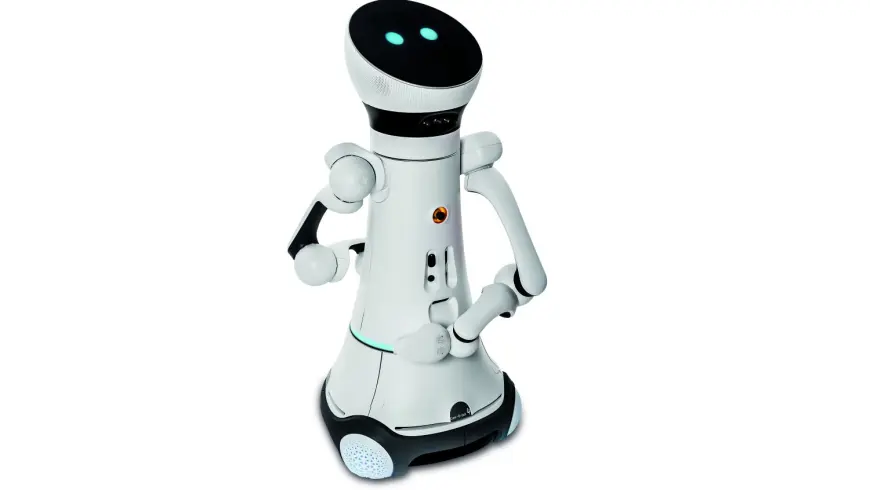 Patentierte Kugelgelenke ermöglichen eine 360-Grad-Drehung von Kopf und Torso und erhöhen damit den Arbeitsbereich des Roboters