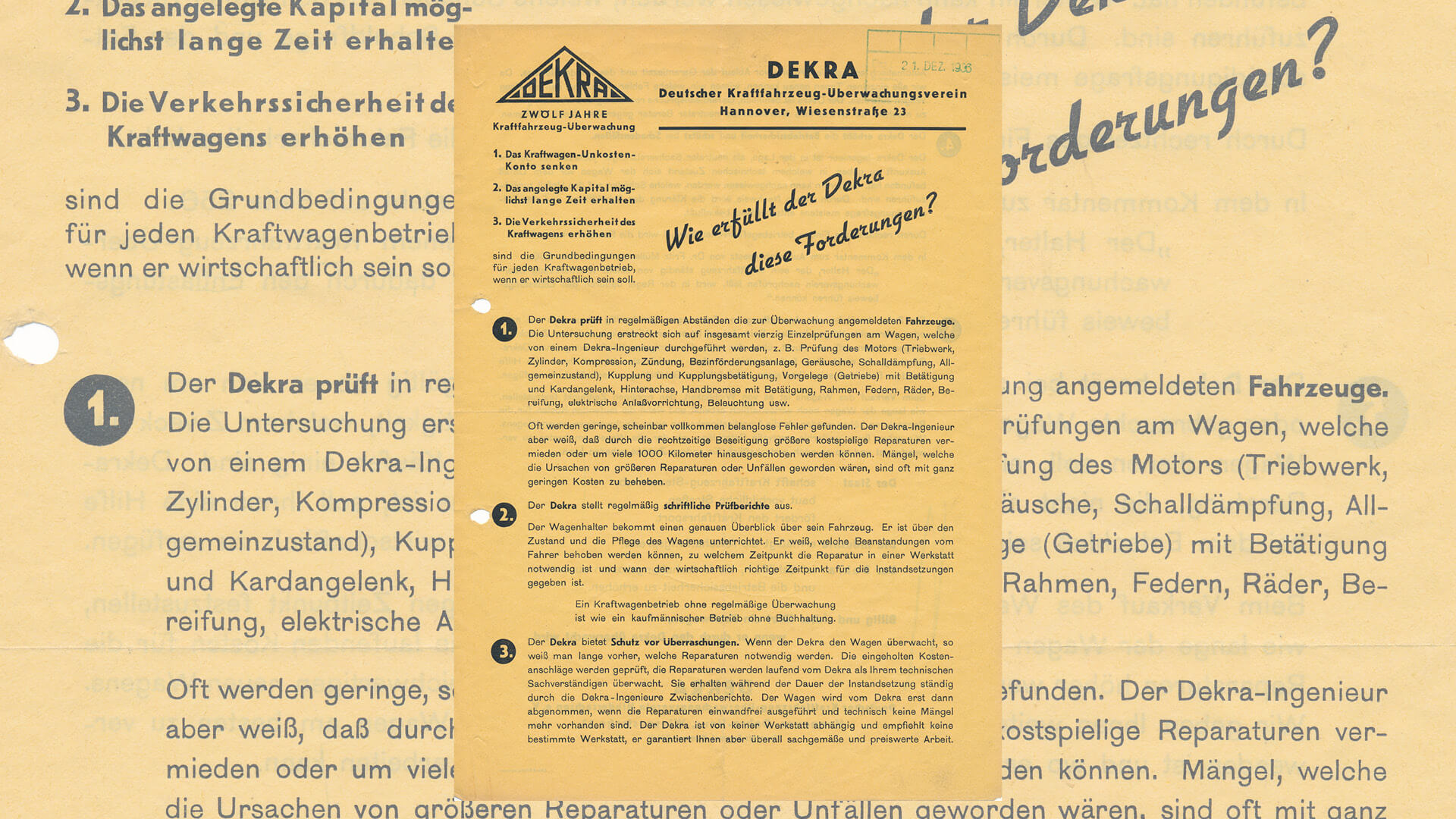 DEKRA informatieblad 1936