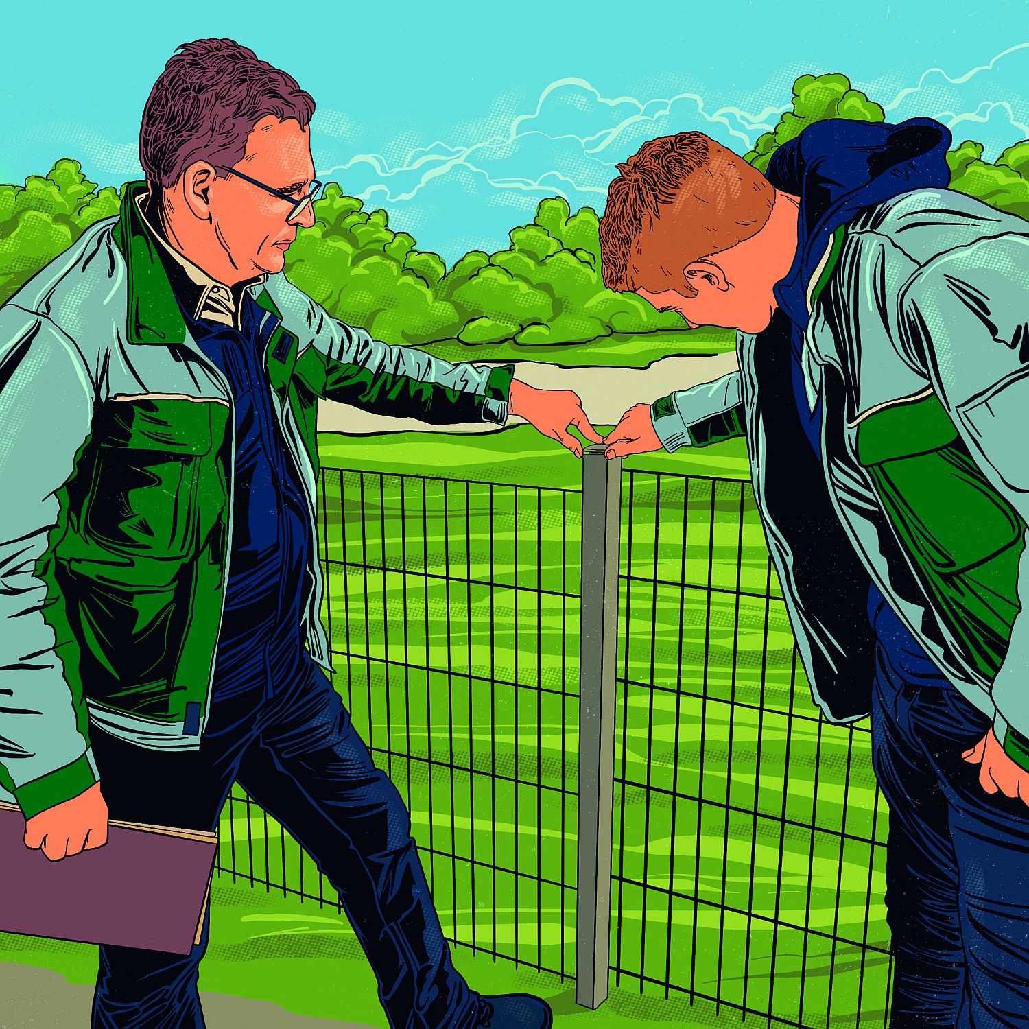 Fencing around the play area is closely inspected for rust patches.