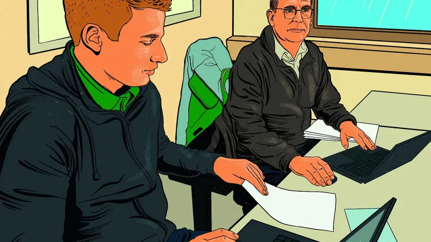 Im Büro wird der Prüfbericht für den Betreiber verfasst.