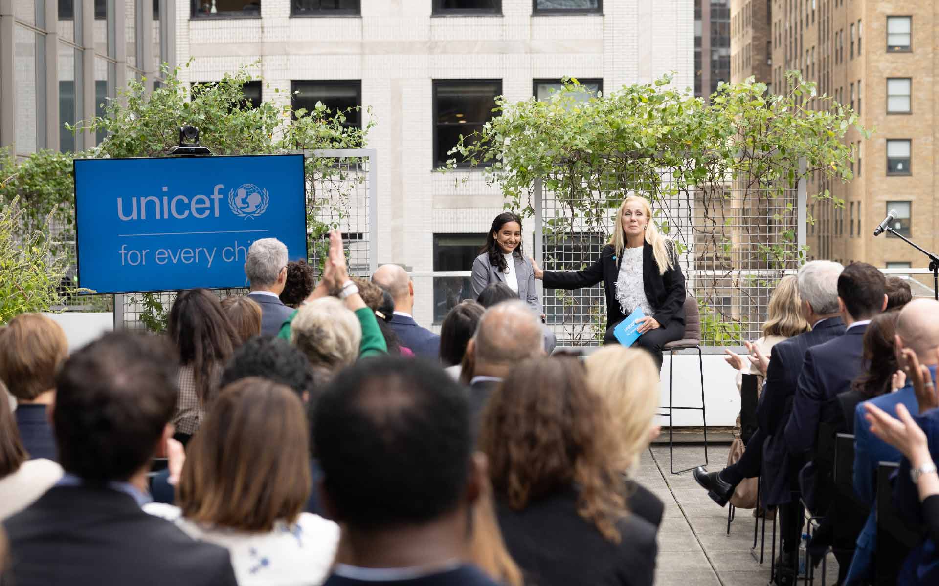 At Climate Week NYC and the UN General Assembly, DEKRA met with partners from the business community, politics, and civil society and discussed, among other topics, people’s needs during the UNICEF panel. Image source: ©UNICEF/Haraoka At Climate Week NYC and the UN General Assembly, DEKRA met with partners from the business community, politics, and civil society and discussed, among other topics, people’s needs during the UNICEF panel. Image source: ©UNICEF/Haraoka