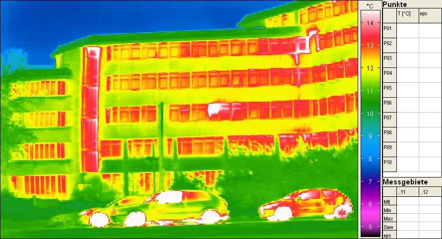 Thermografie-Bild eines Gebäudes