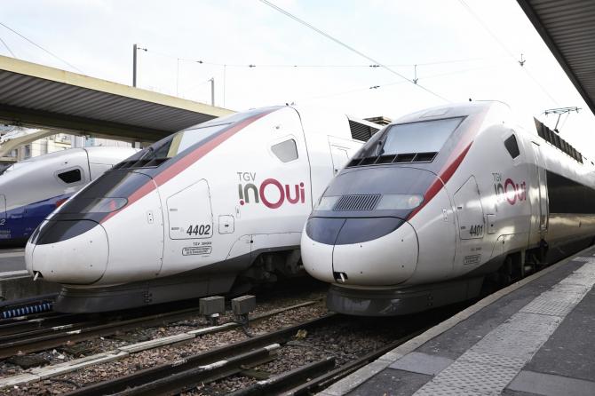 The French TGV operates at a speed of up to 515 km/h