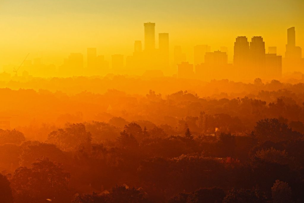 Foggy morning over Toronto's skyline