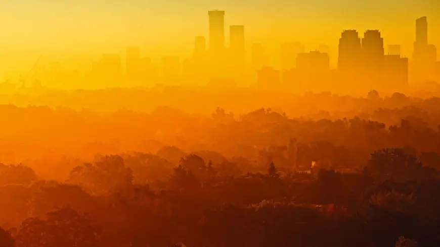 Foggy morning over Toronto's skyline