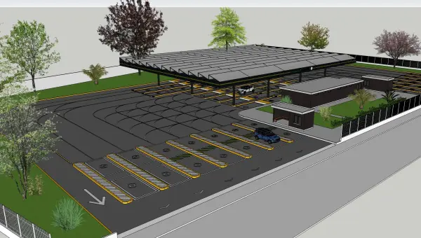 DEKRA Station Mockup Mockup of DEKRA emissions inspection station in Guadalajara, Mexico