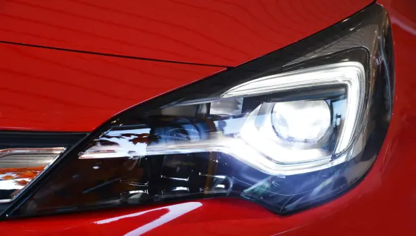 Lightning of a Red Car