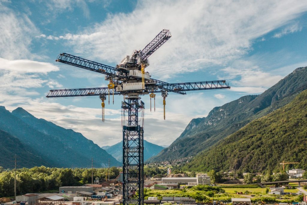 The surplus electricity drives the electric motors in a crane