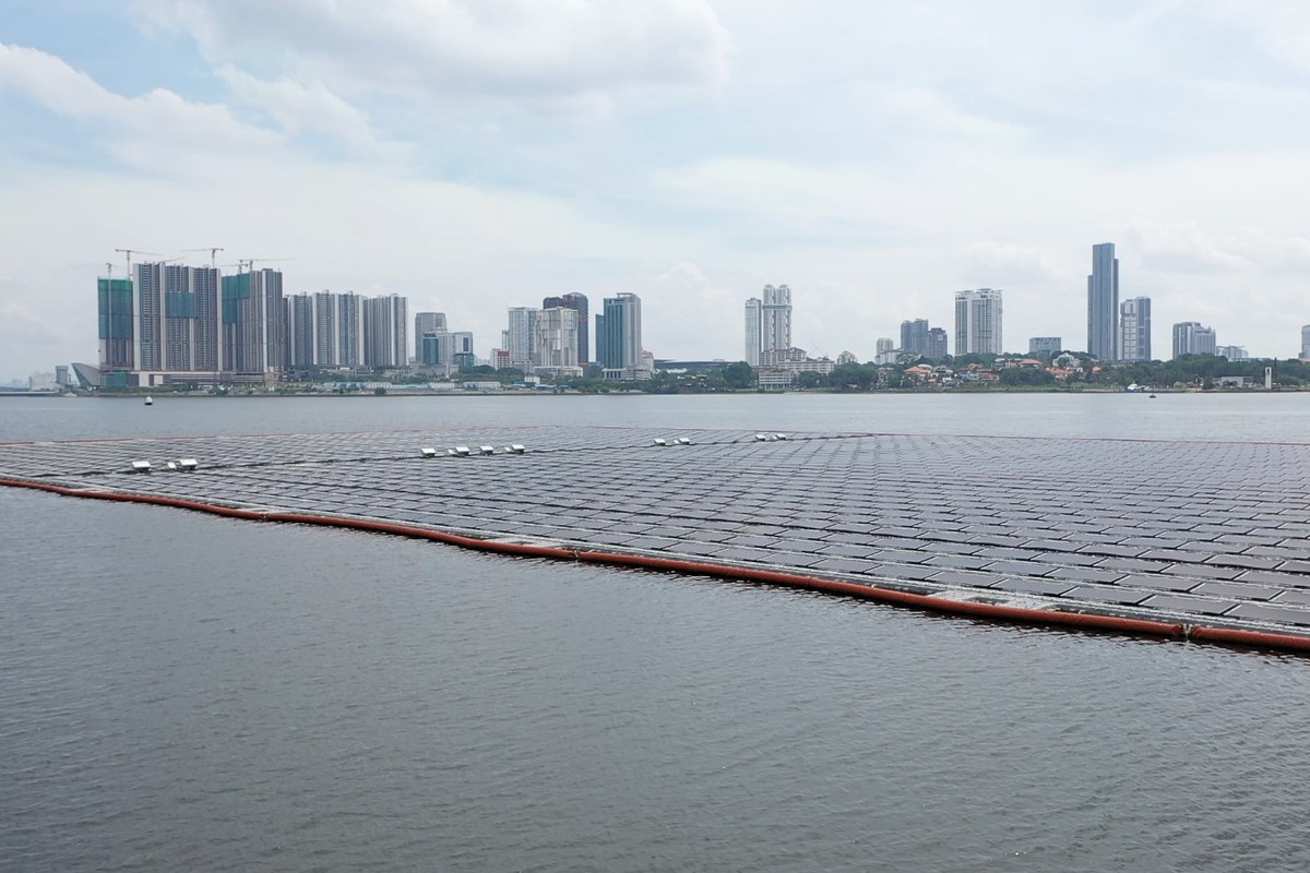 The photovoltaic panels are mounted on more than 30,000 floats. Photo: Sunseap