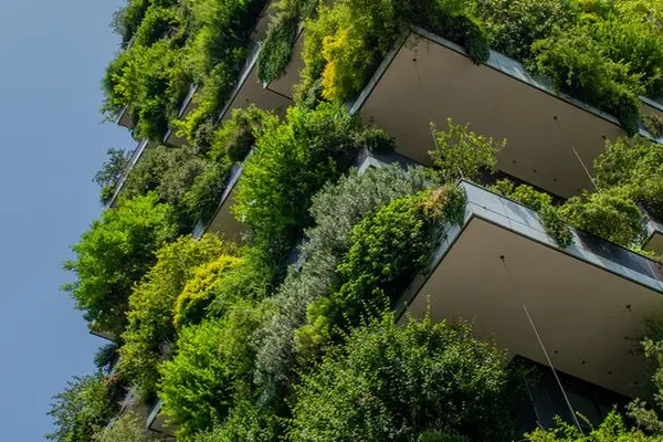 Building with plants and trees