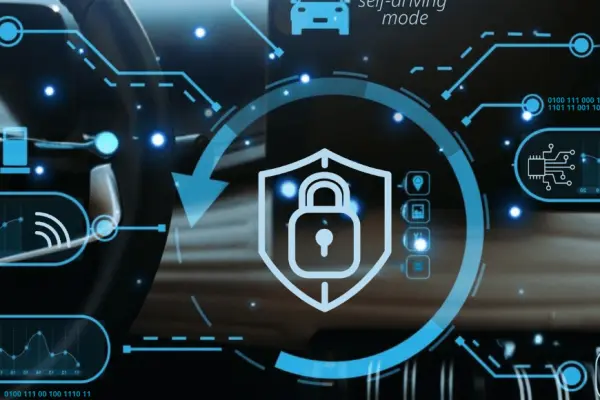 a car wheel with digital elements overlay of a lock as a symbol for cybersecurity a car wheel with digital elements overlay of a lock as a symbol for cybersecurity