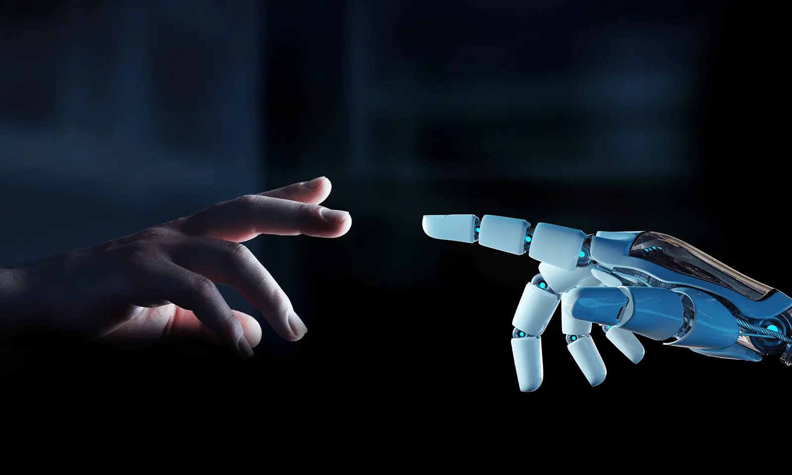 Human and robot hand