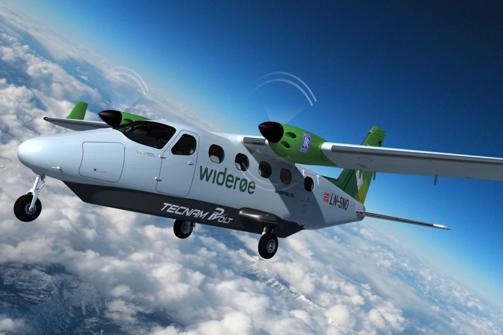 The “P-Volt” test aircraft is based on eleven-seater Tecnam P2012 Traveller with two engines