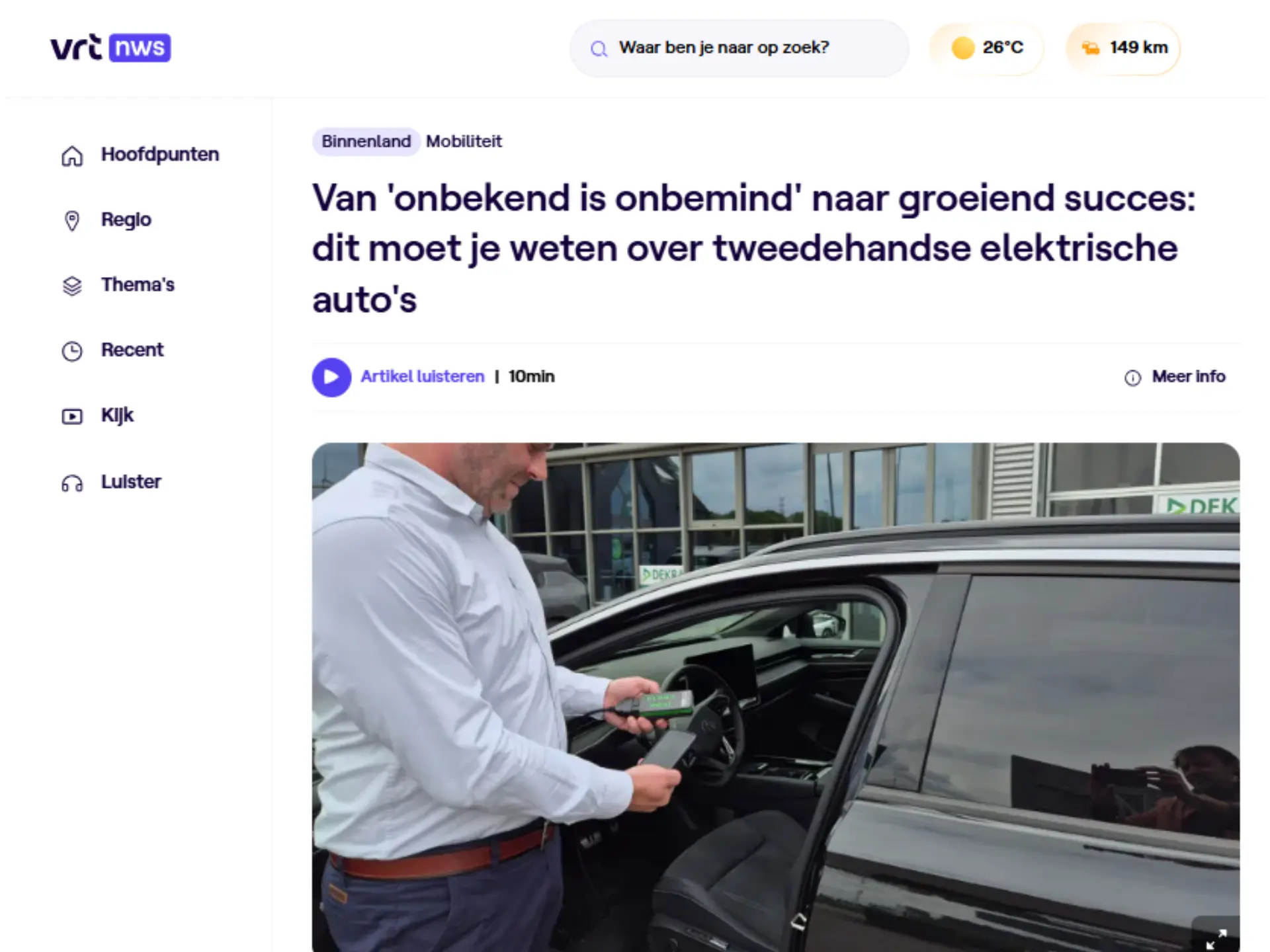 Vrt artikel screenshot