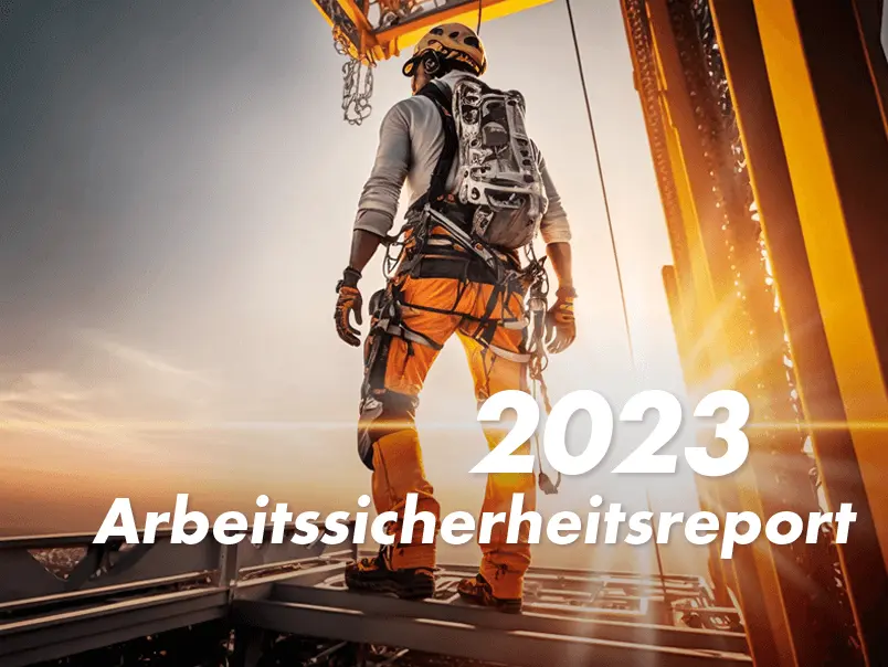 Person mit Atemmaske und Sicherheitskleidung