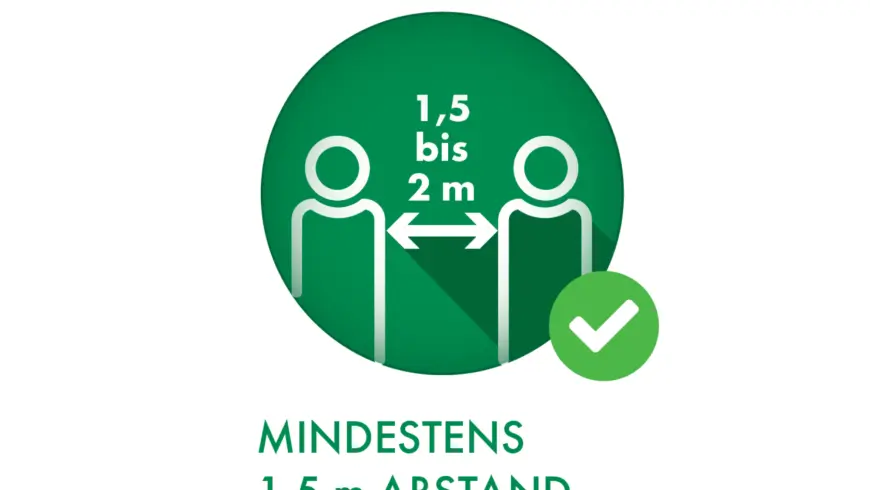 DEKRA Hygiene Hinweis Mindestens 1,5 Meter Abstand