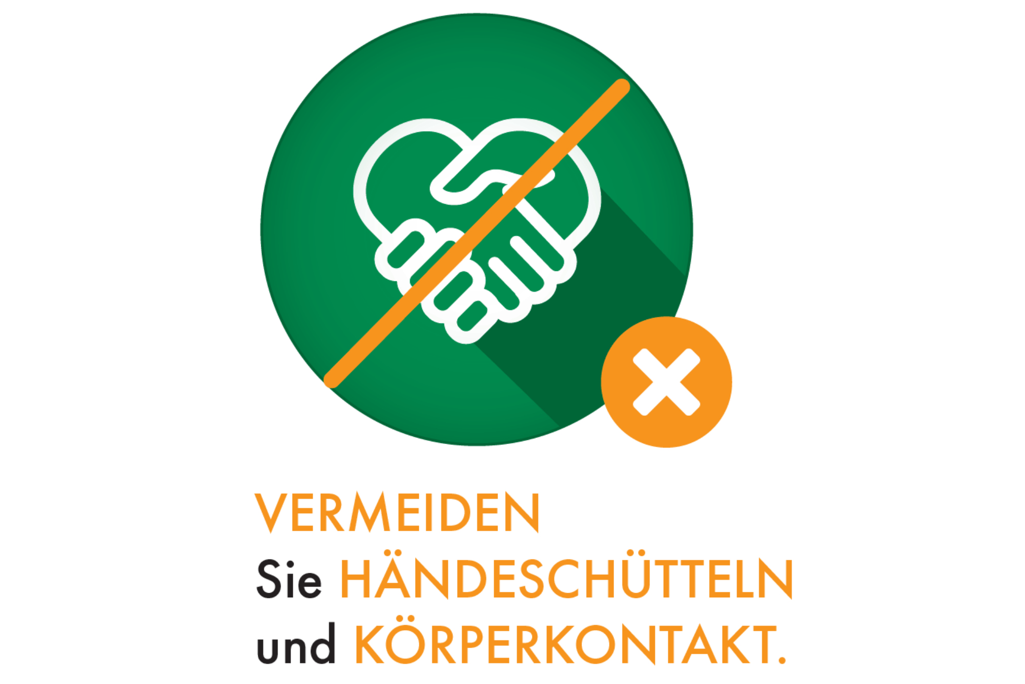 DEKRA Hygiene Hinweis VERMEIDEN Sie HÄNDESCHÜTTELN und KÖRPERKONTAKT