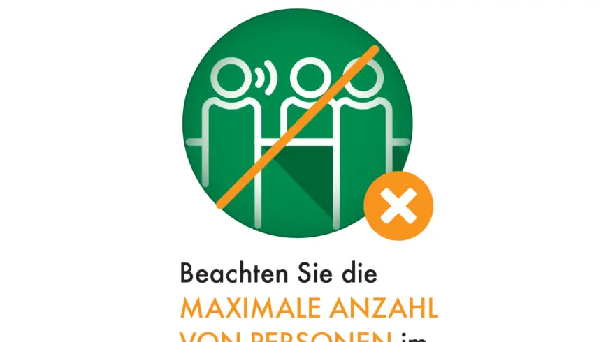 DEKRA Hygiene Hinweis Beachten Sie die MAXIMALE ANZAHL VON PERSONEN im Kundenbereich