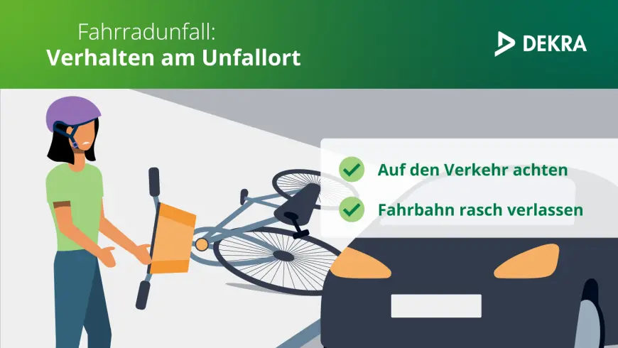 Visual mit Person, die die Fahrbahn nach Unfall verlässt