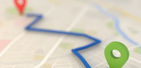 Straßenkarte mit 2 Pins