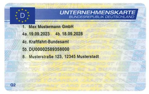 Vorderseitenansicht der digitalen Unternehmenskarte