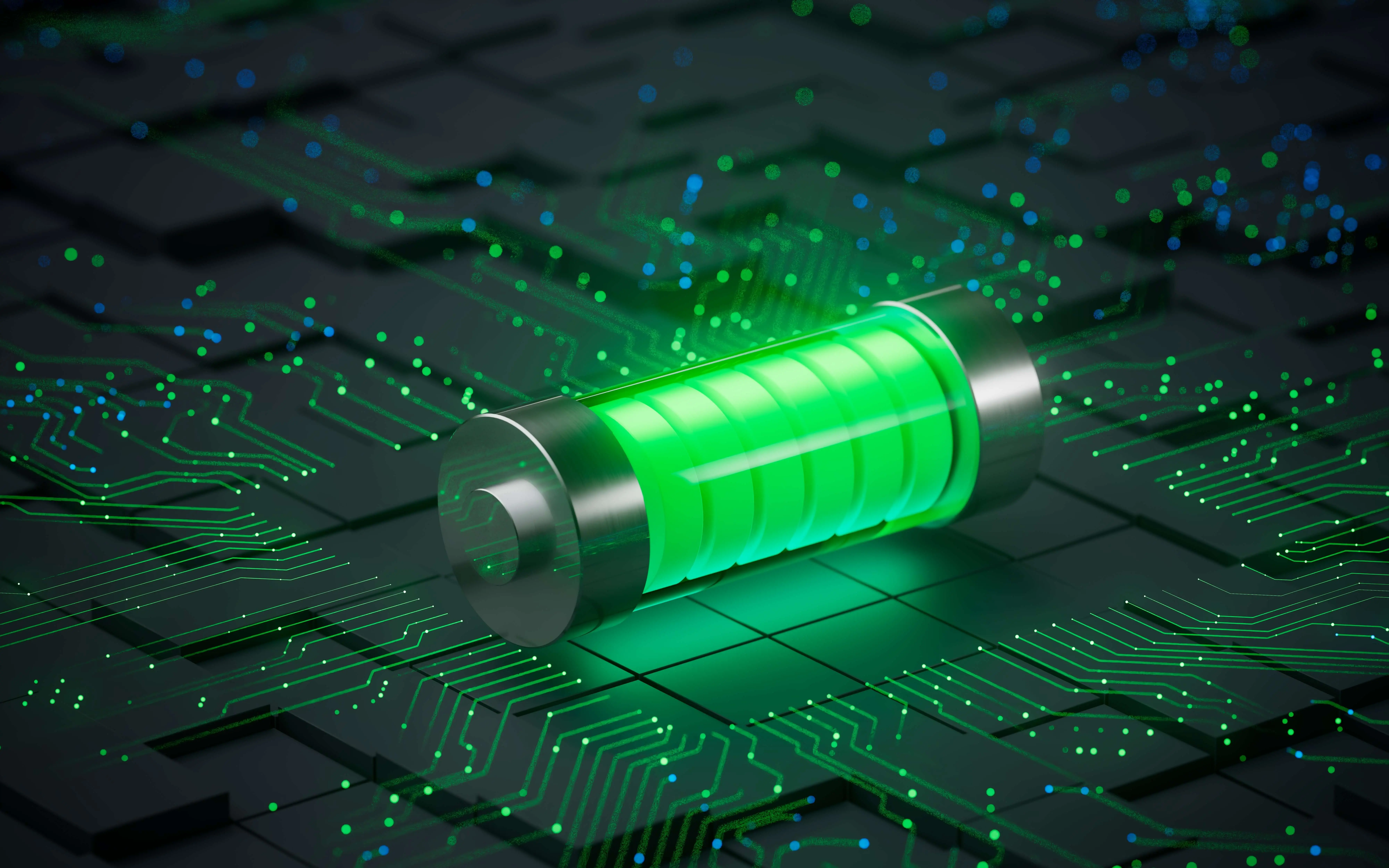 grün leuchtende Batterie