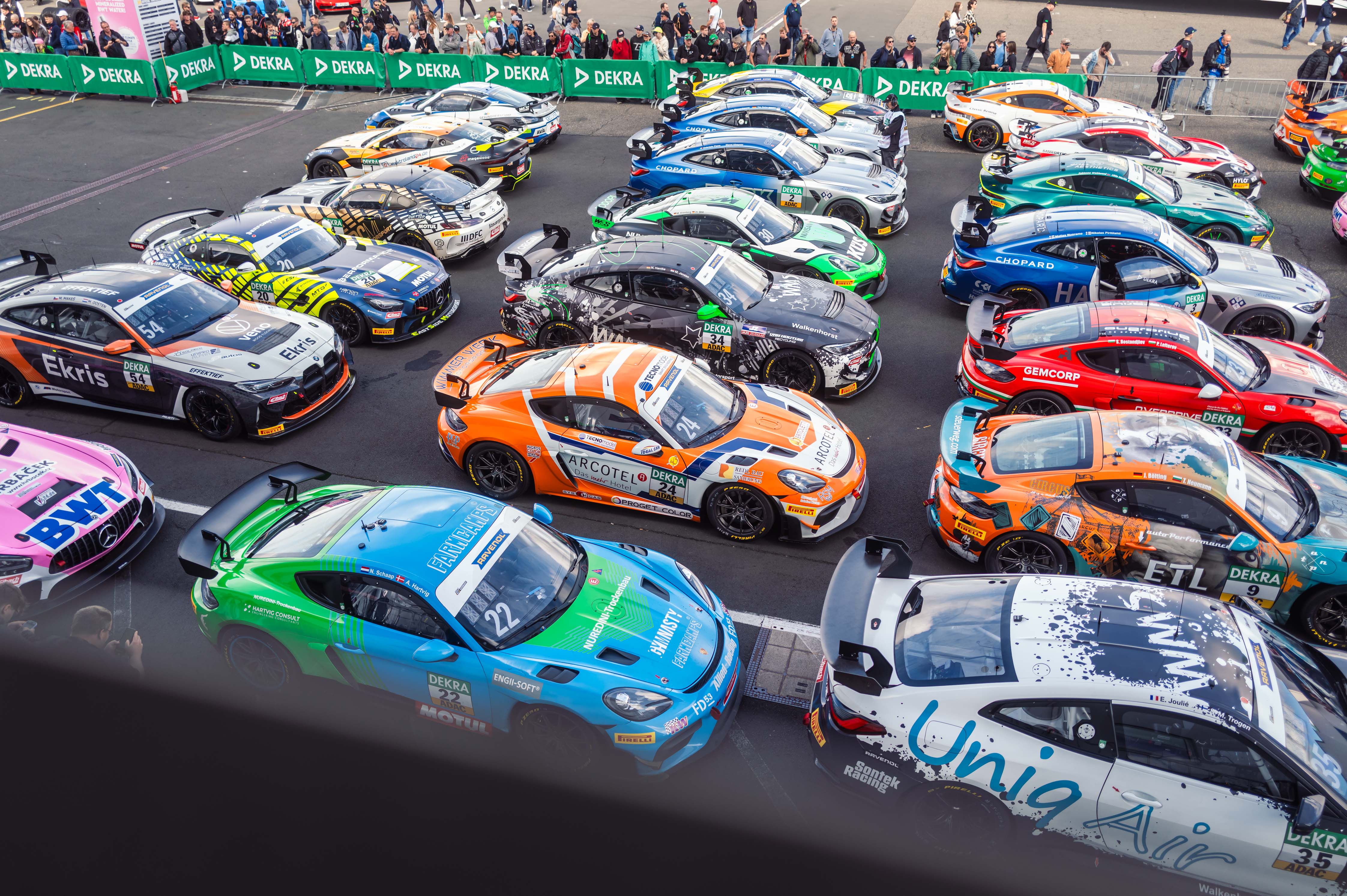 A lot of racing cars