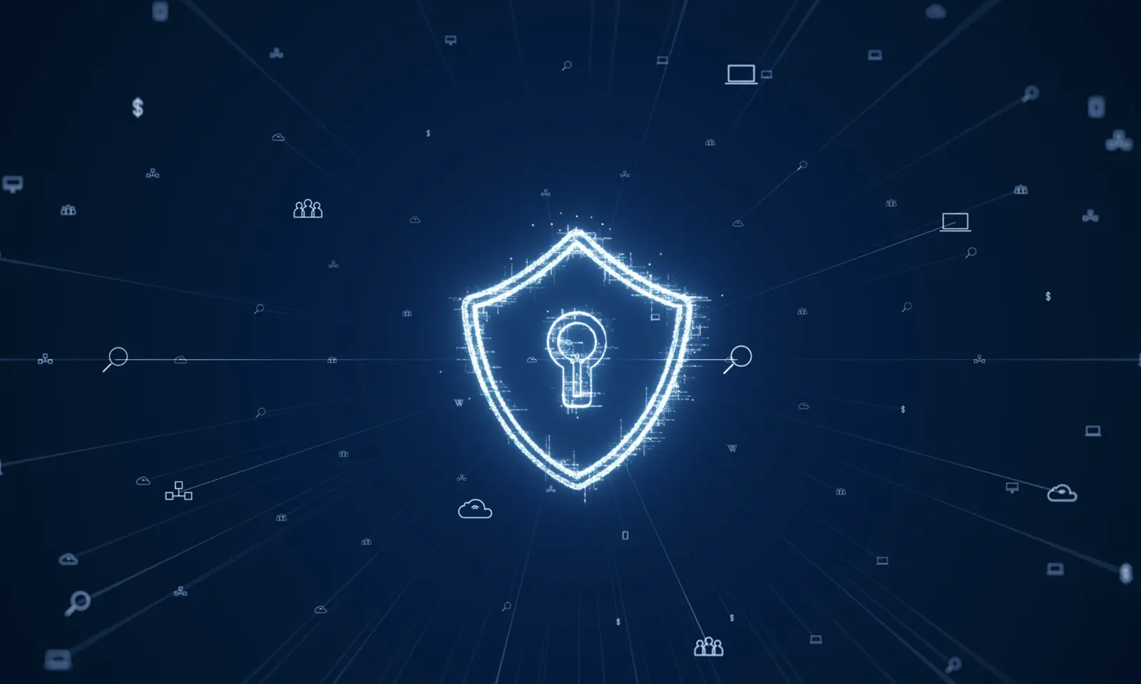 lock symbol on a blue background